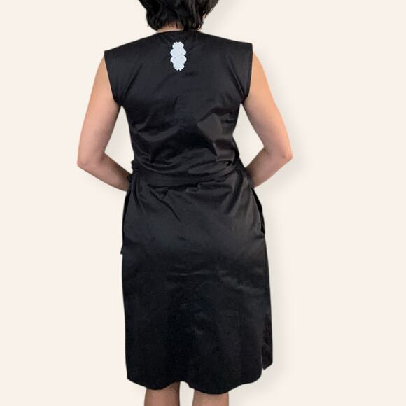 NWT Carla Fernández Black Sleeveless Wrap Dress 100% Cotton (super soft) Large - Picture 3 of 10